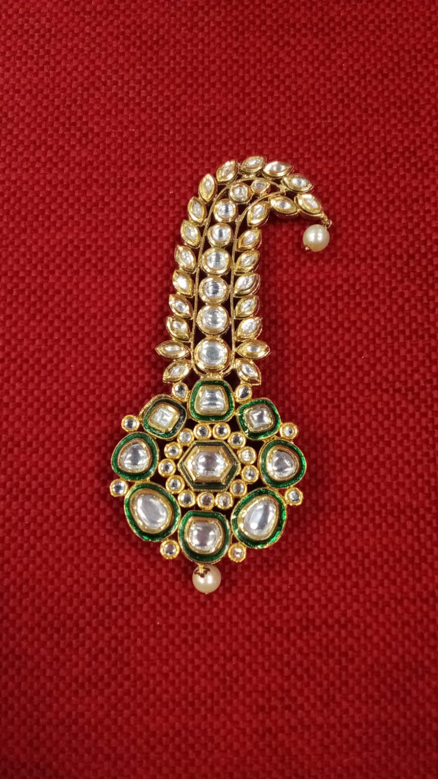 Elegant Traditional Kalgi with Pearl Accents - QUEENS JEWELS