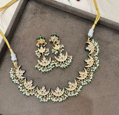 Ariana Kundan Choker Set with Earrings - QUEENS JEWELS