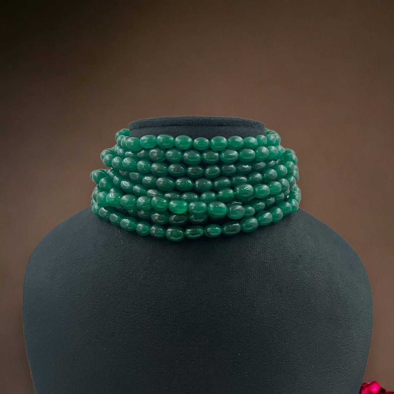 Emerald Green Radiance Multilayer Beaded Choker - QUEENS JEWELS