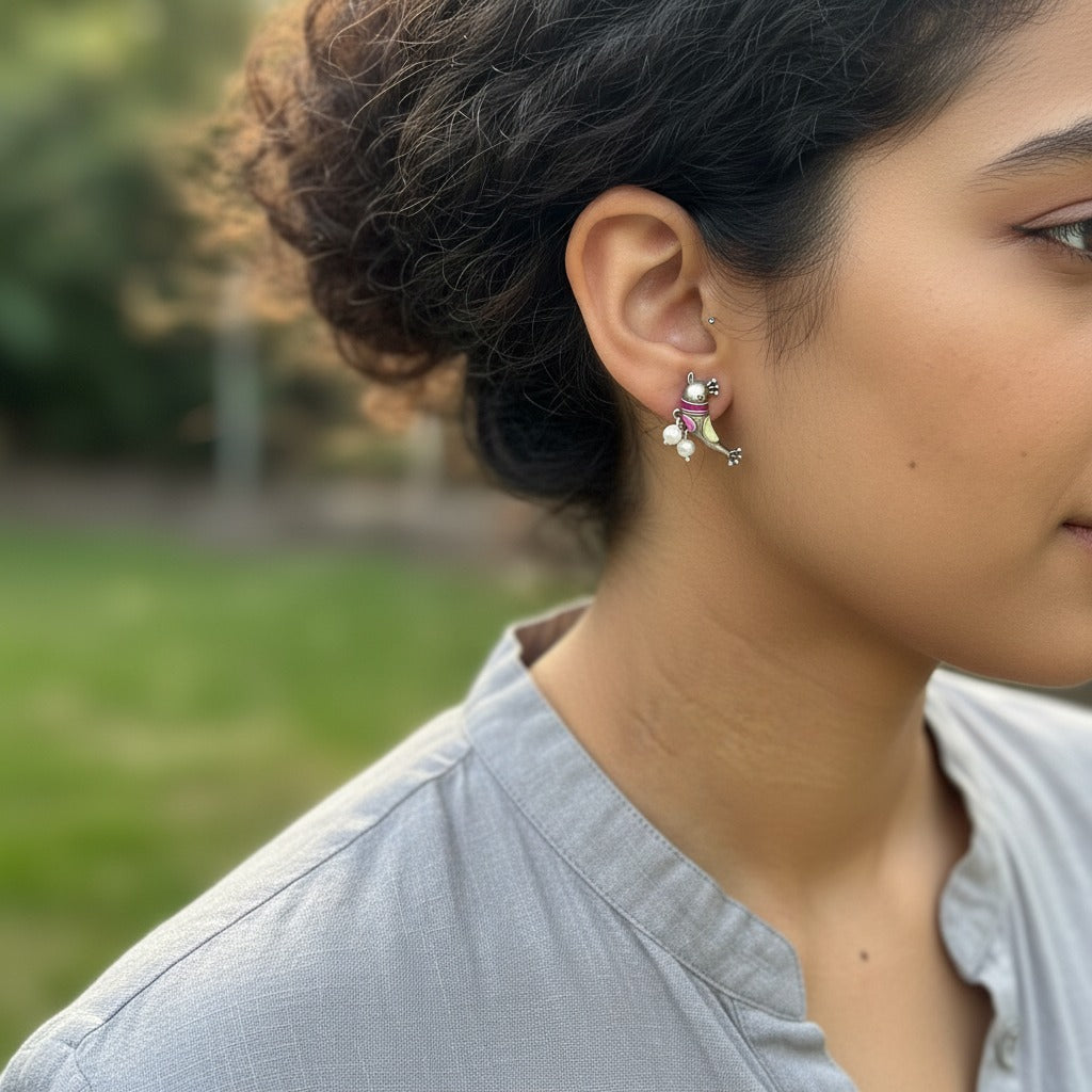 Ayna Pakhi Charm Earrings - QUEENS JEWELS 