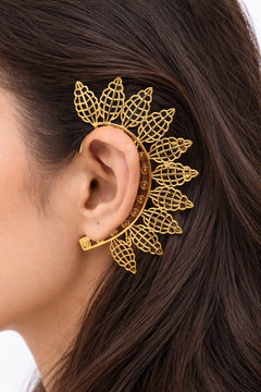 Nova Leaf Ear Cuff - QUEENS JEWELS 
