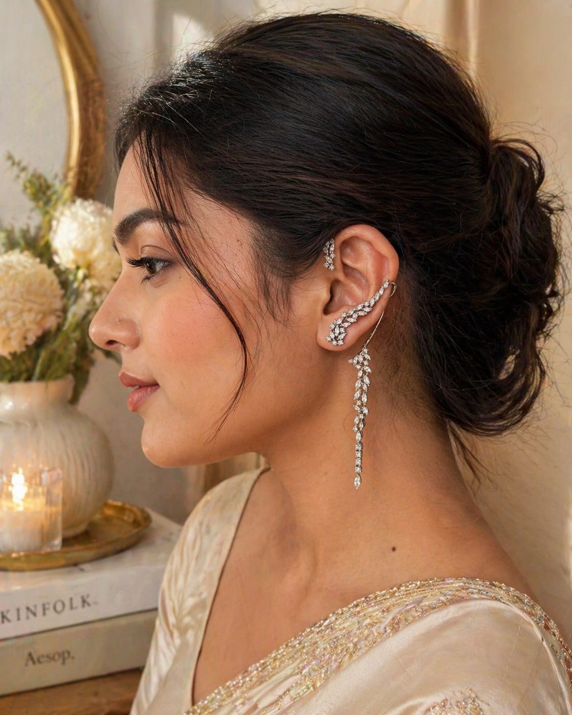 Aira Faux Diamond Ear Cuffs - QUEENS JEWELS 