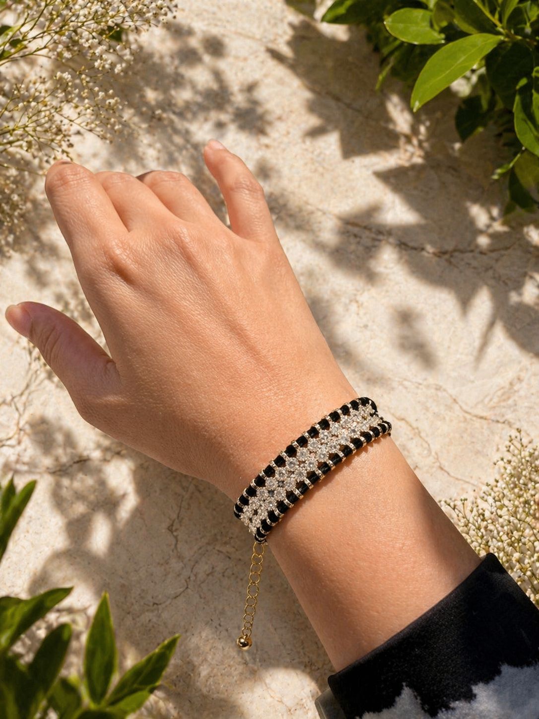 Onyx Halo Luxe Bracelet - QUEENS JEWELS 