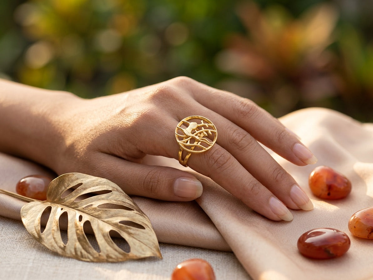 Gilded Deer Ring - Adjustable - QUEENS JEWELS