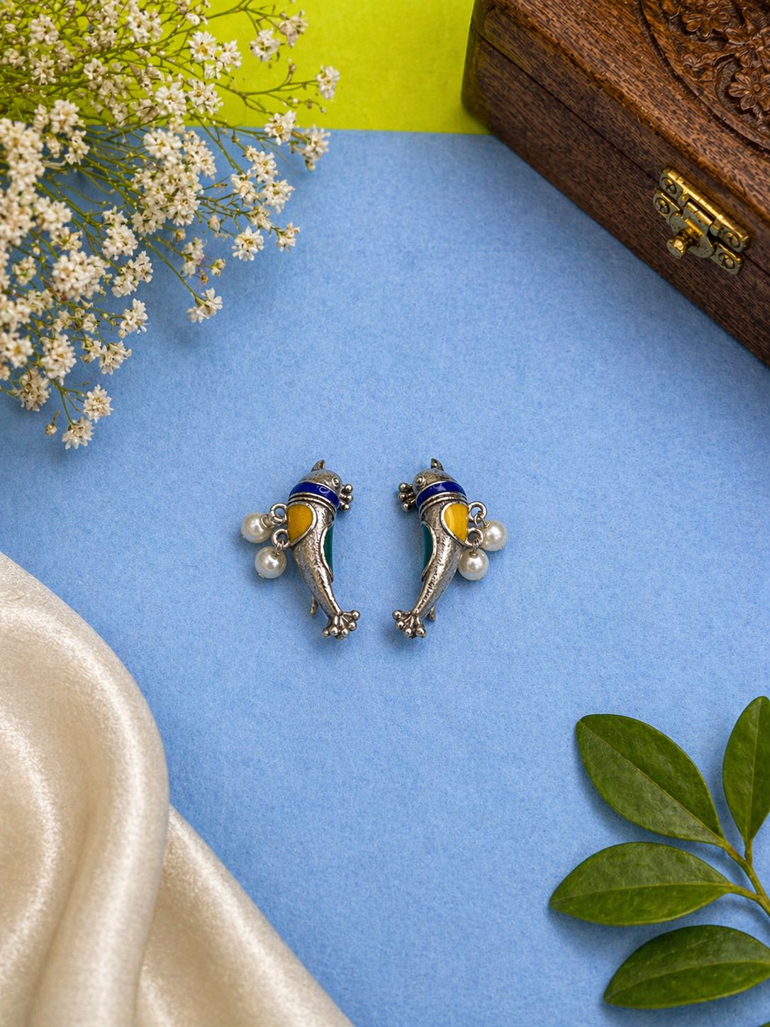 Ira Pakhi Charm Earrings - QUEENS JEWELS 