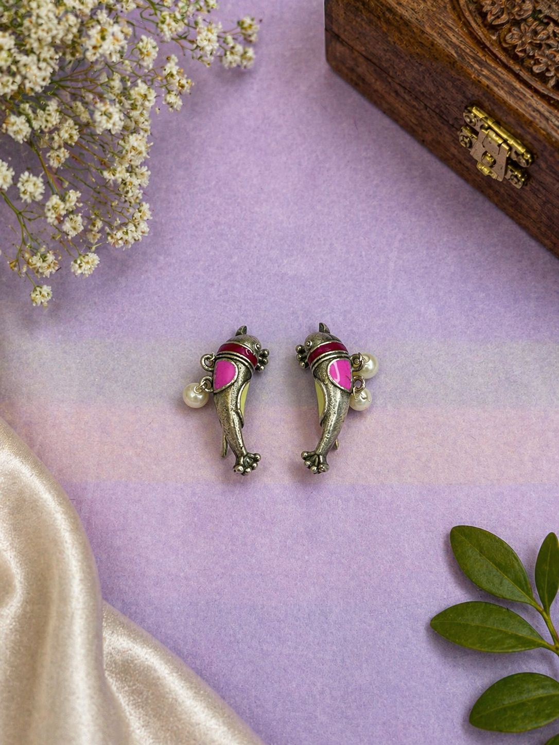 Ayna Pakhi Charm Earrings - QUEENS JEWELS 