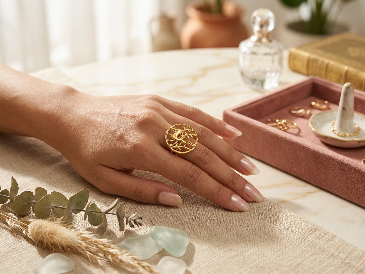 Gilded Deer Ring - Adjustable - QUEENS JEWELS 