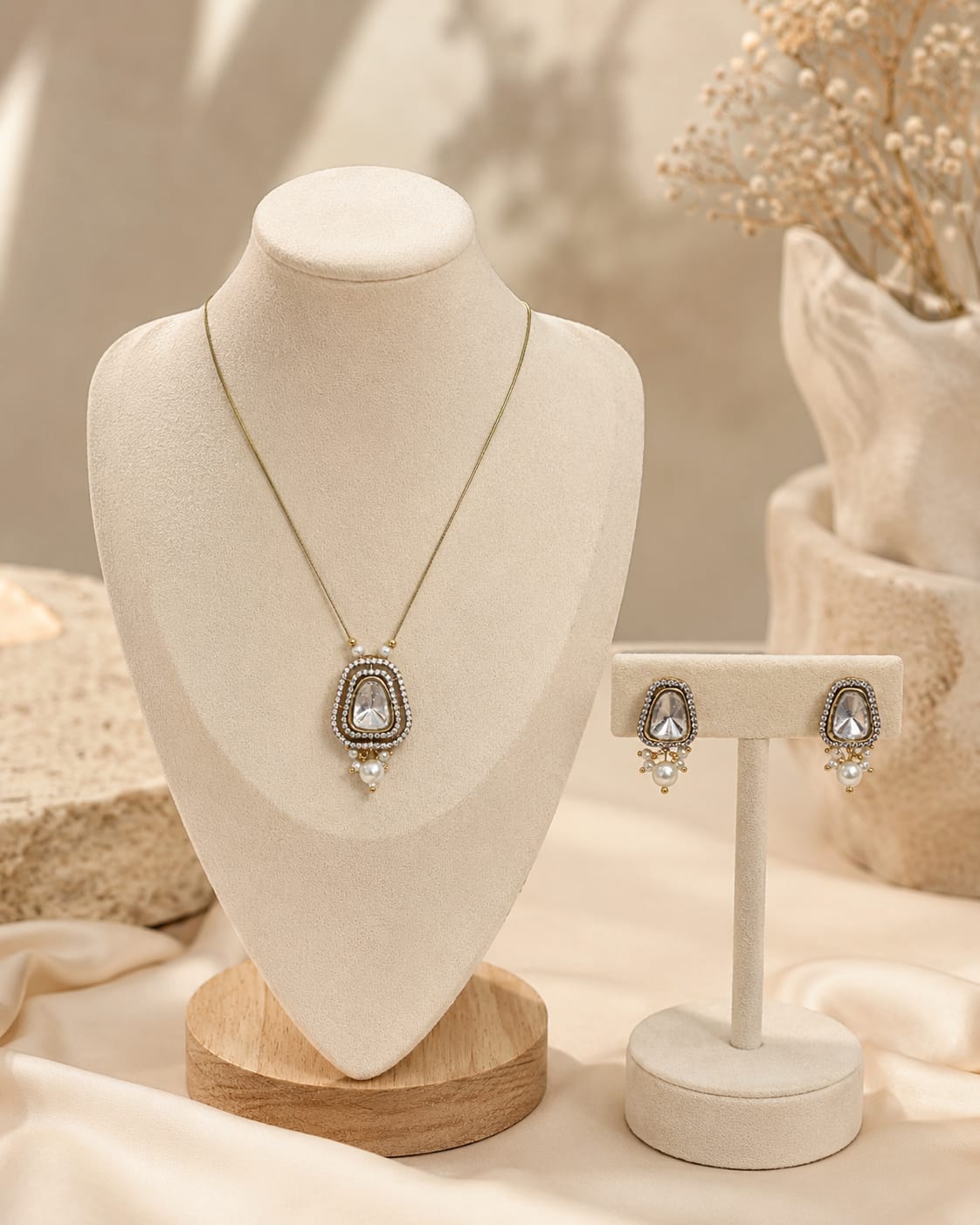 Ivory Grace Pendant Set - QUEENS JEWELS 