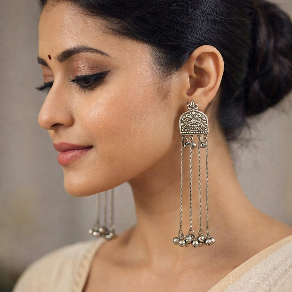 Mehfil Ghungroo Earrings - QUEENS JEWELS 