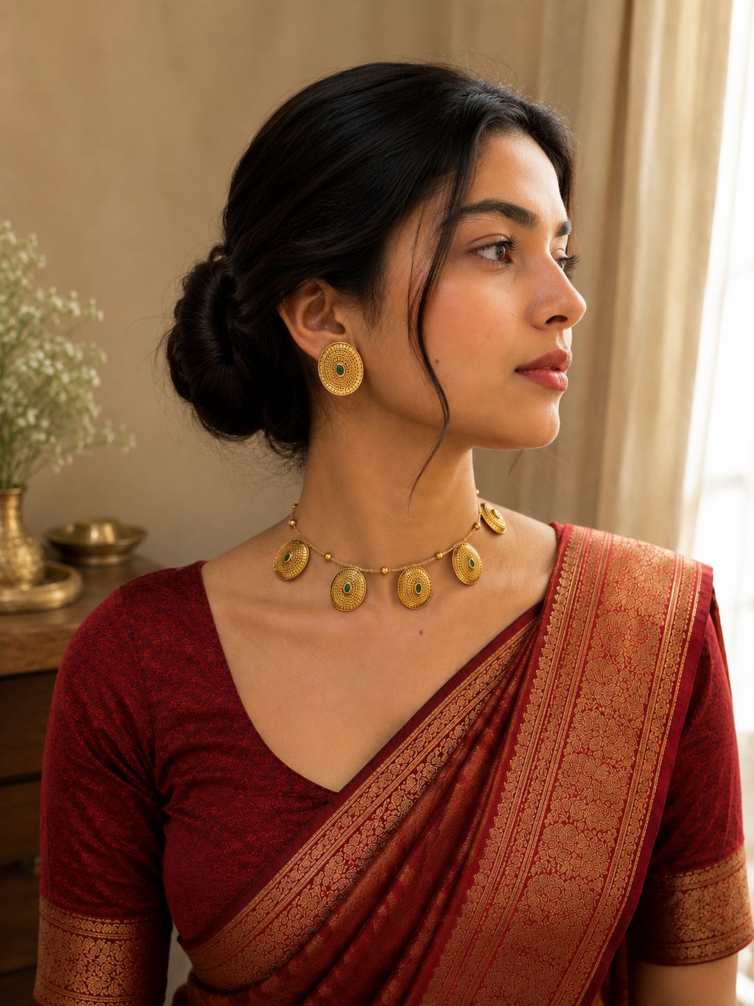Royal Medallion Necklace Set