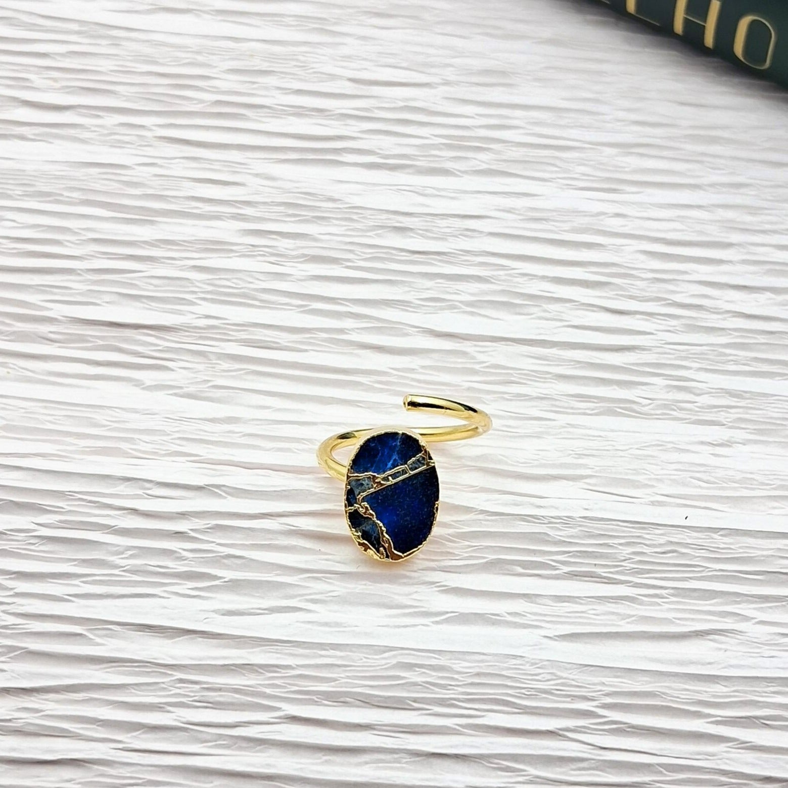 Mohave Oval  Shaped Semi Precious Stone Adjustable Ring - QUEENS JEWELS