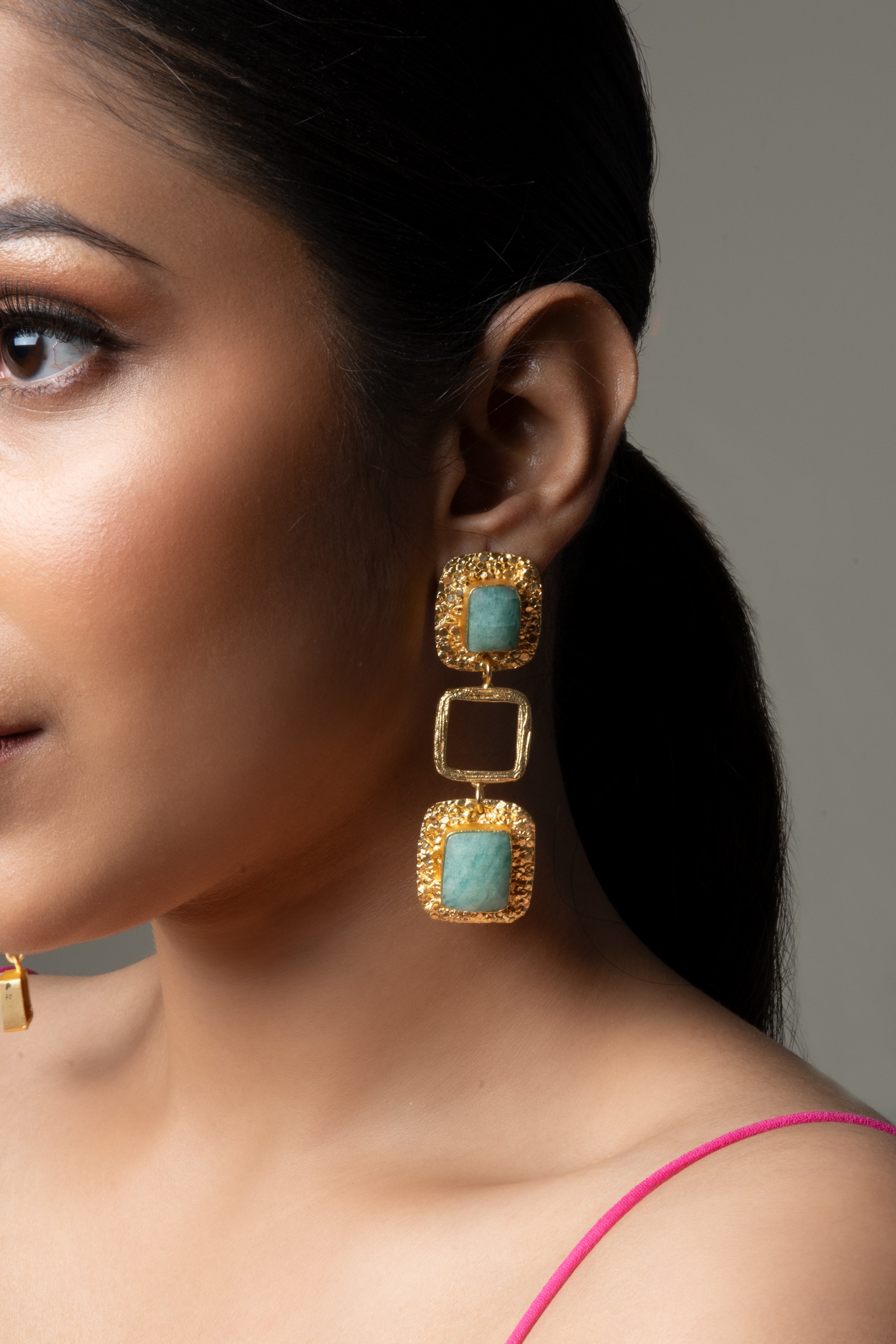 Radiant Amazonite Drop Earrings - QUEENS JEWELS 