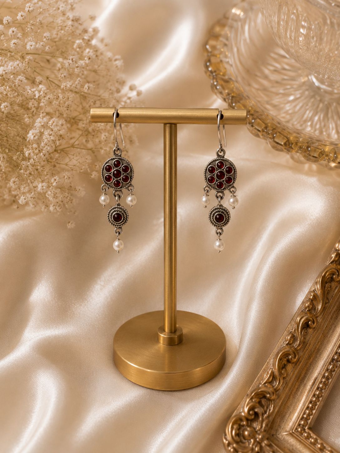 Red Petal Drop Earring