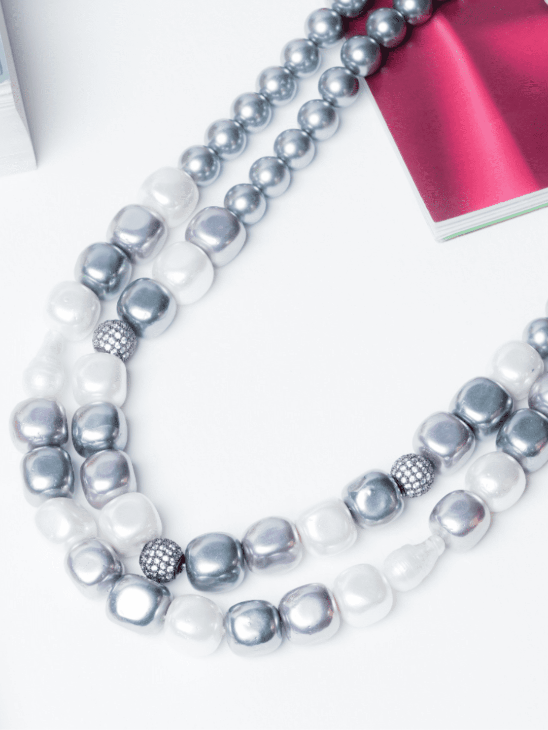 Double Layered Pearl String Necklace - QUEENS JEWELS