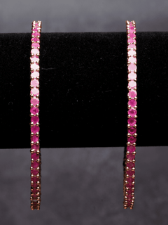 Sleek American Diamond Bangle Pair - QUEENS JEWELS