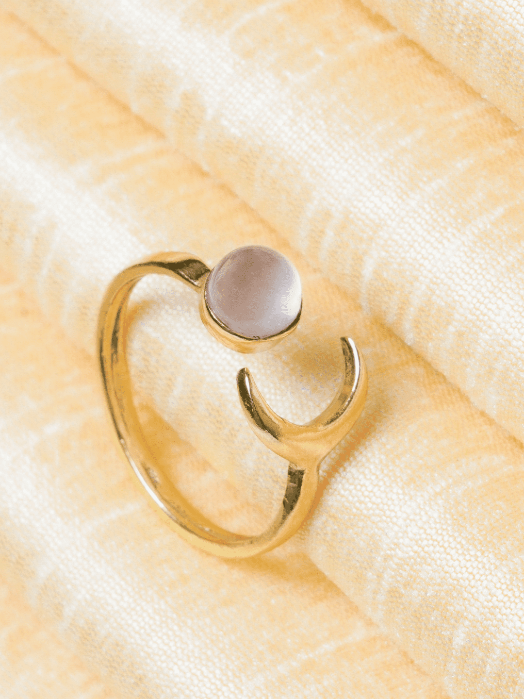 Crescent Stone Ring - QUEENS JEWELS