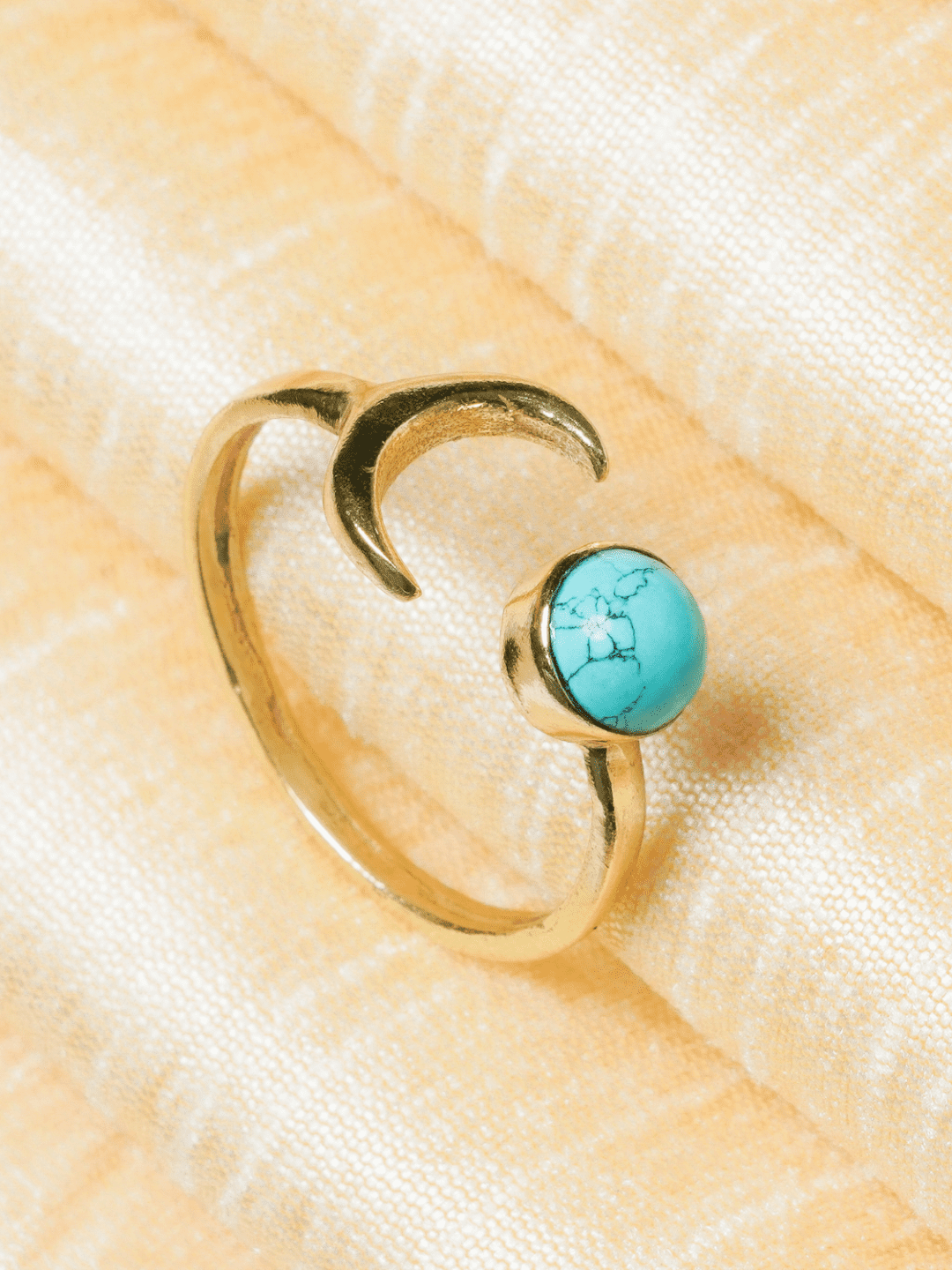 Crescent Stone Ring - QUEENS JEWELS