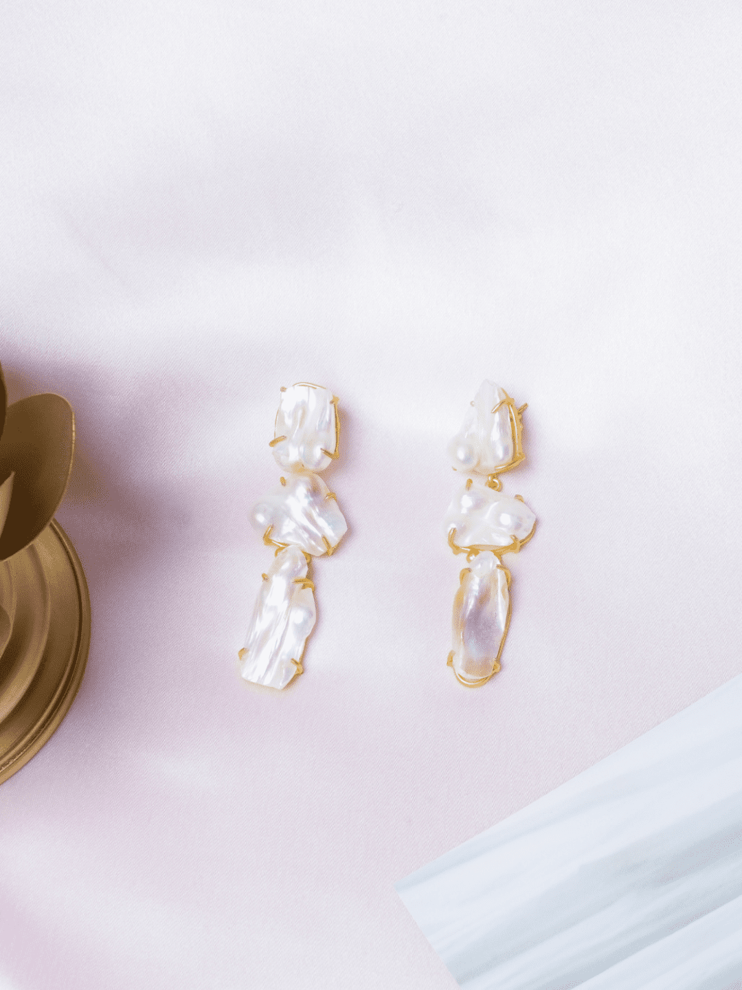 All pearls dangler earrings