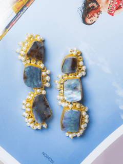 Abalone stone dangler earrings