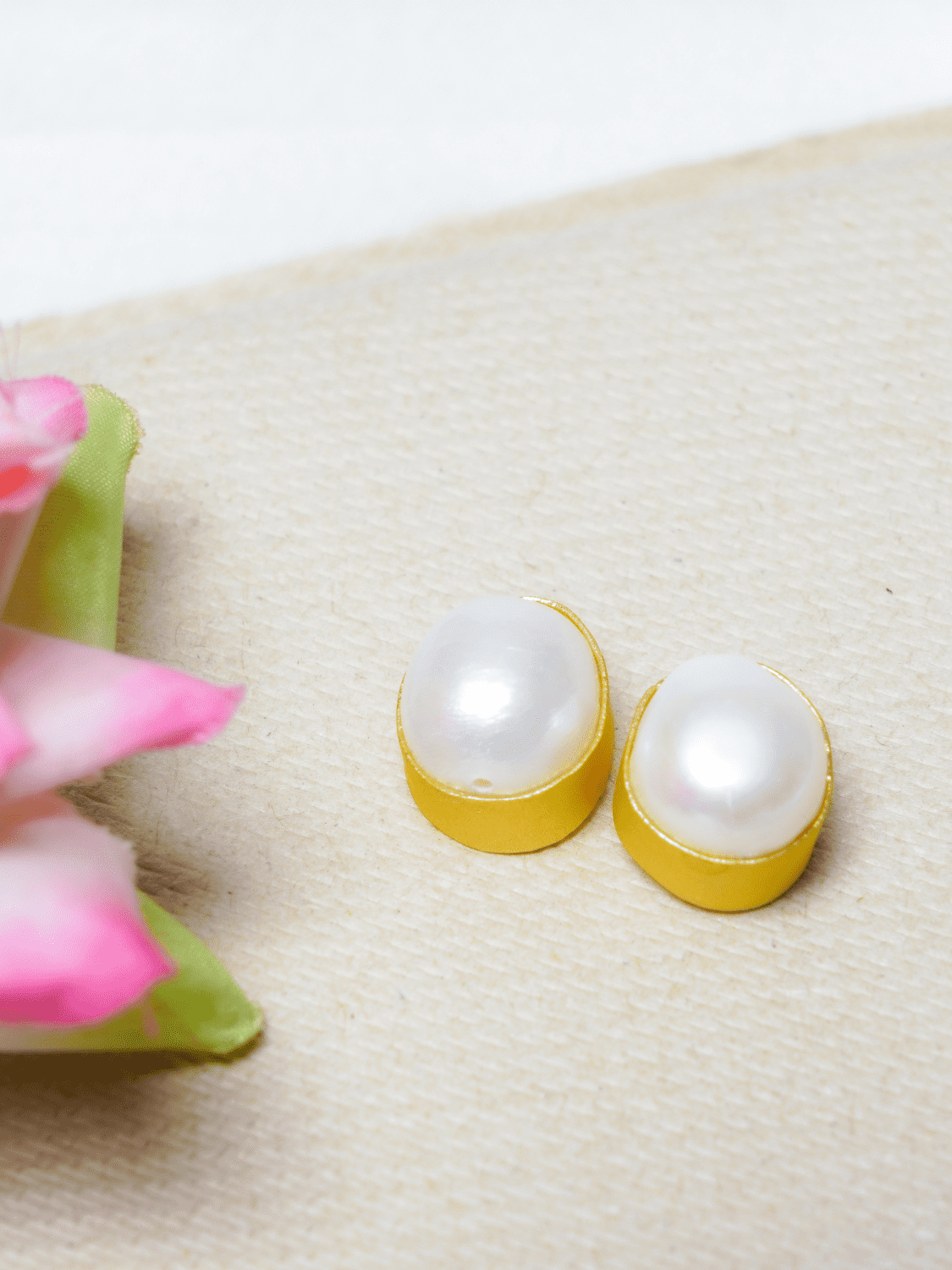 White pearl small studs