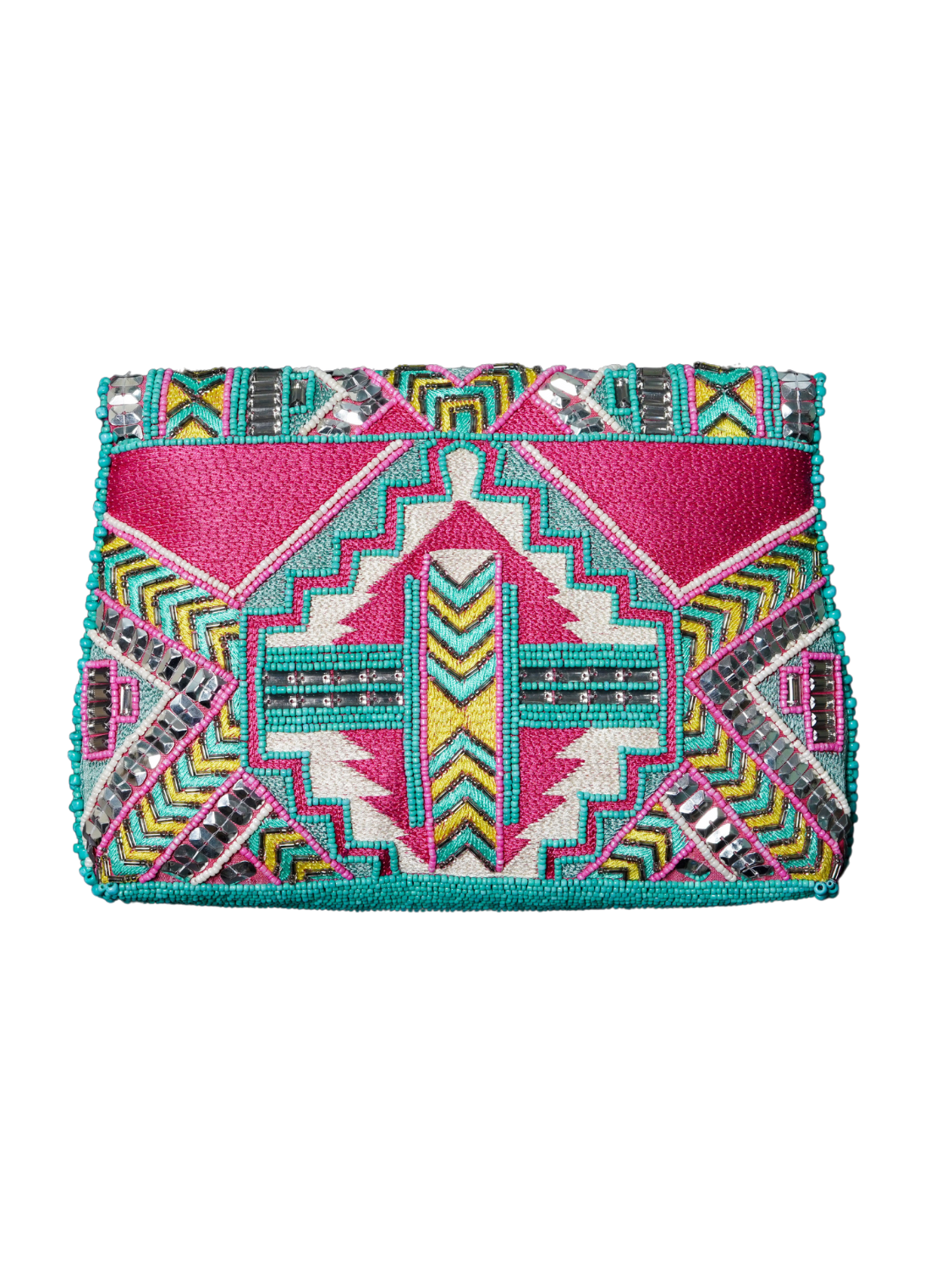 Multi-Colour Hand Beaded Clutch - QUEENS JEWELS