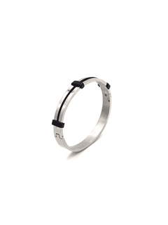 Silver Plated and Ebony Bracelet - QUEENS JEWELS