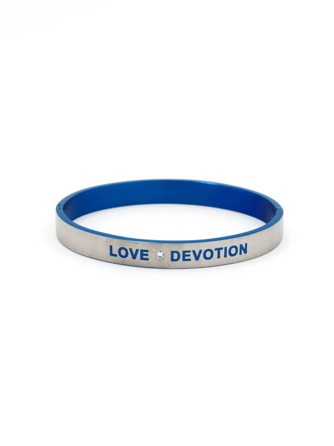 Silver Plated Love Devotion Blue Openable Bracelet