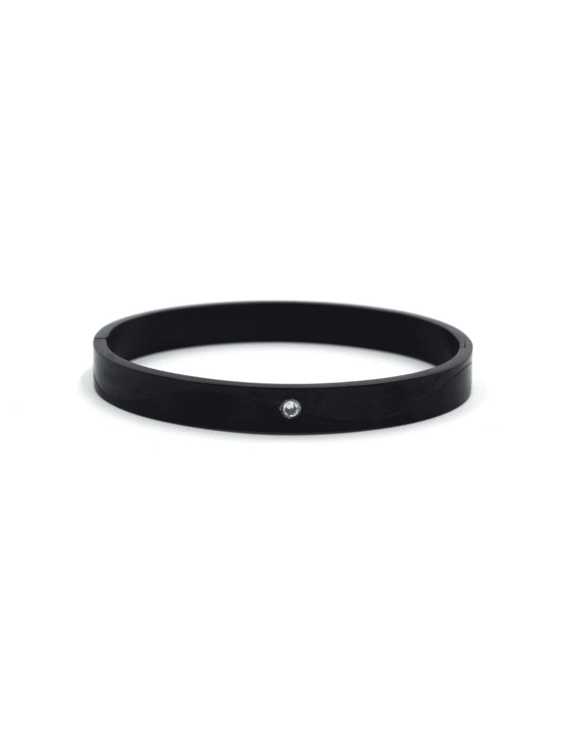 Solid Black With White Dot Openable Bracelet