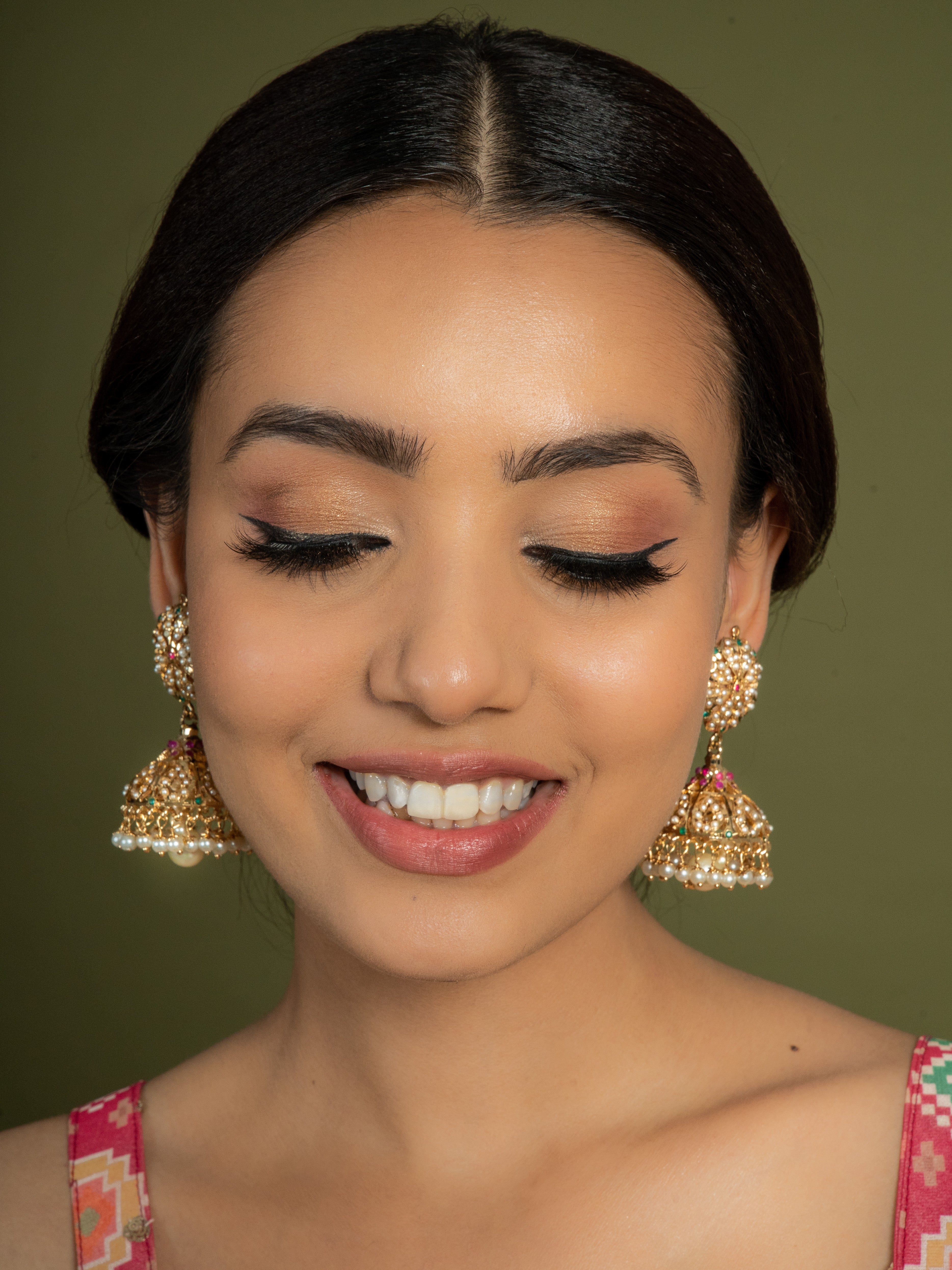 Traditional Bridal Jadau Jhumki Earrings - QUEENS JEWELS