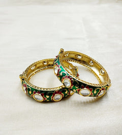 Meena Kundan Bangle Pair D1